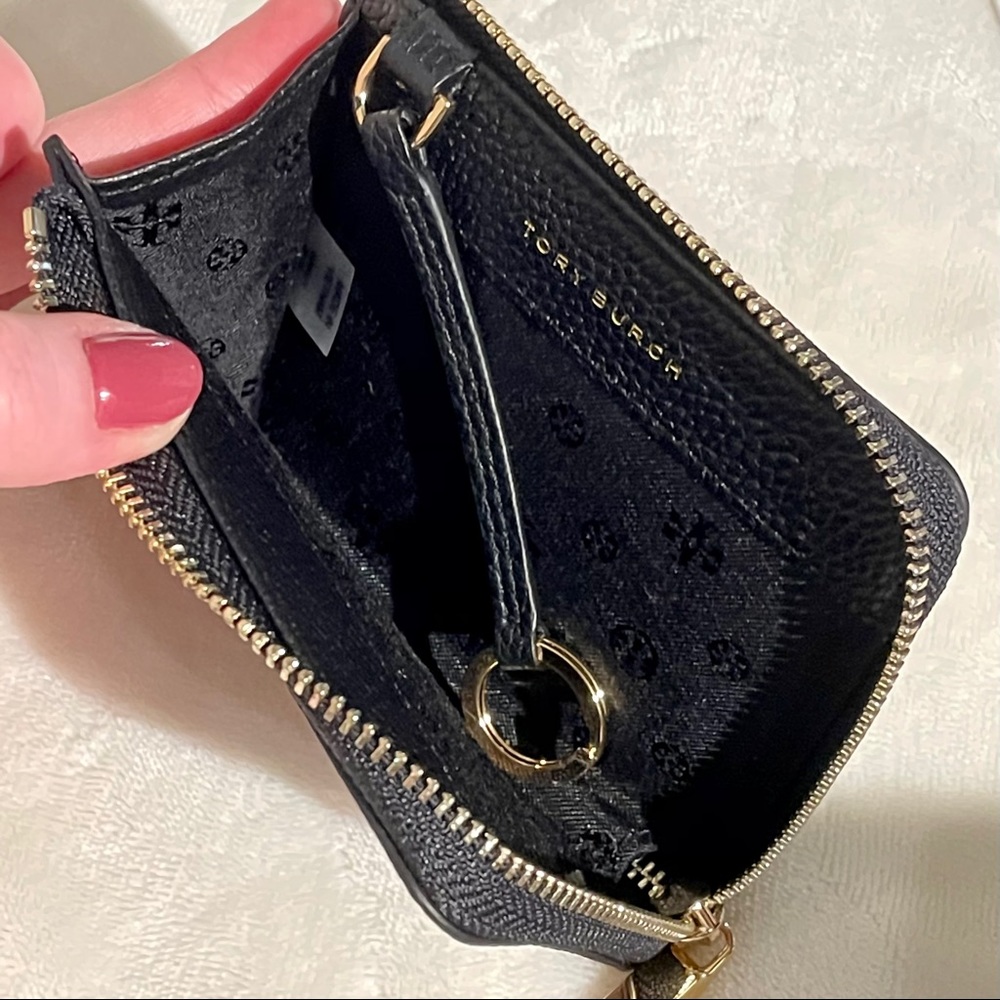 NWT Tory Burch Carter Wallet Coin Black Leather - Picture 6 of 7